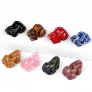 Natural Crystal Agate Mini Frog Carving