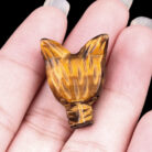 Natural Amethyst Rose Quartz Tiger Eye Wolf Head Carving