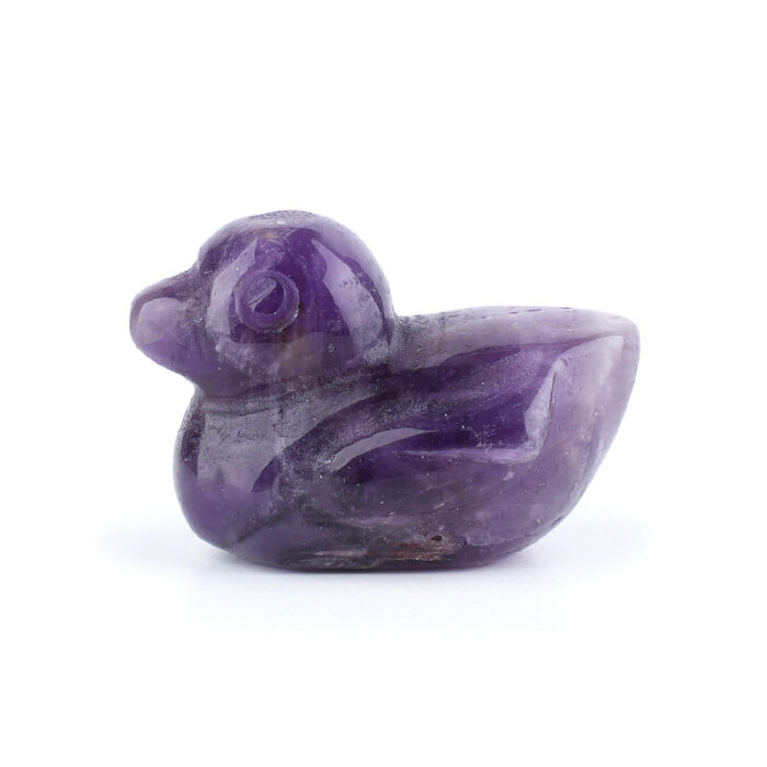 Natural Crystal Duck Hand Carved Ornament