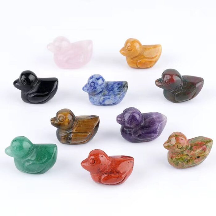 Natural Crystal Duck Hand Carved Ornament