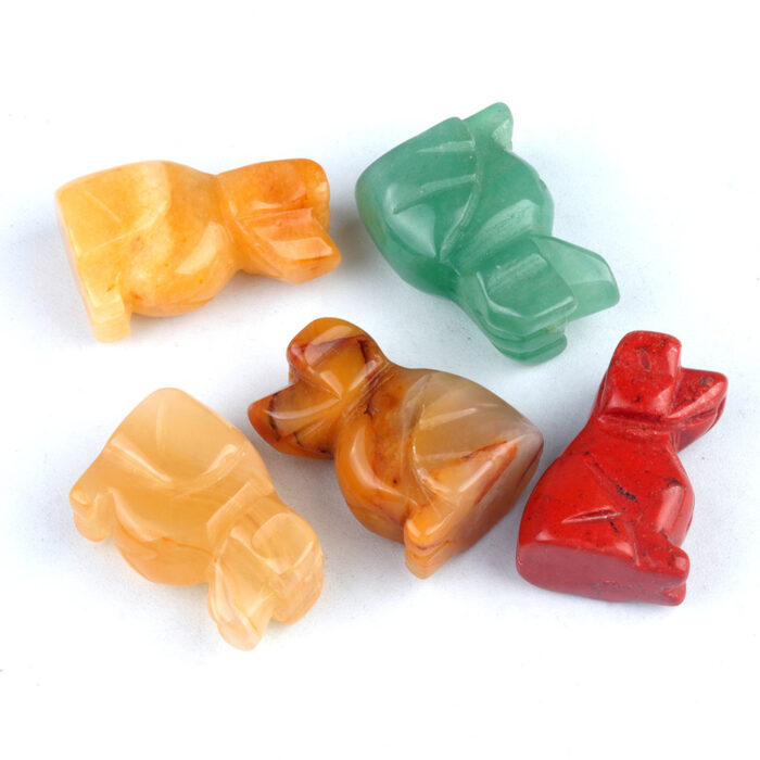 Crystal Agate Mini Dog Carving