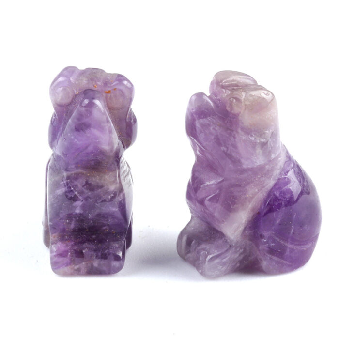 Crystal Agate Mini Dog Carving
