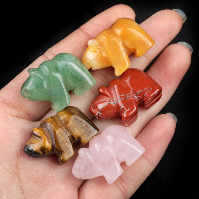 Crystal Agate Polar Bear Carving