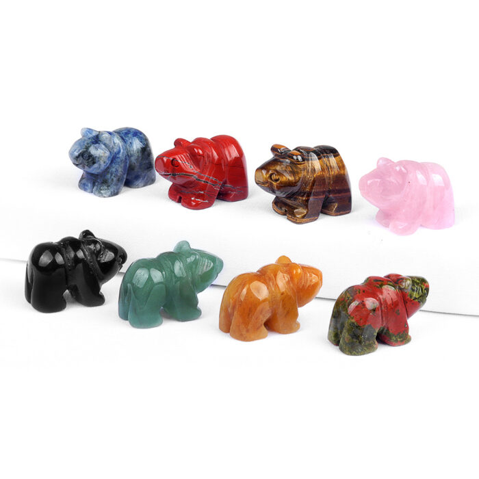 Crystal Agate Polar Bear Carving
