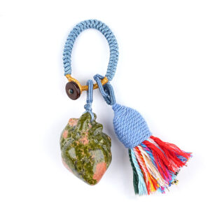 Natural Stone Heart Keychain
