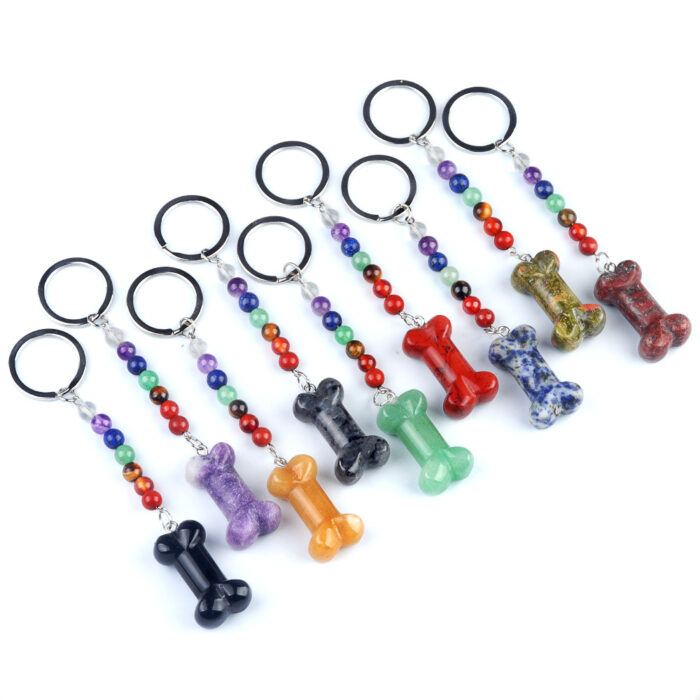 112_1-3.jpg Rainbow Stone Carved Bone Keychain