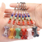 Rainbow Stone Carved Bone Keychain