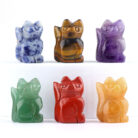 Hand Carved Lucky Cat Desktop Ornament