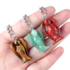 Crystal Agate Angel Carving Keychain