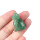 Natural Crystal Agate Semi-Precious Cat Carving