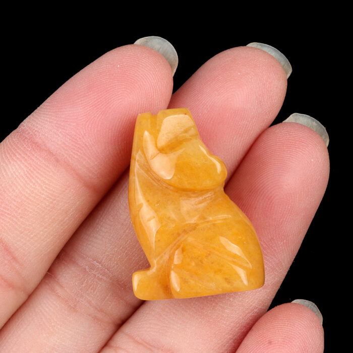 121_3-2.jpg Natural Crystal Agate Mini Wolf Cub Carving