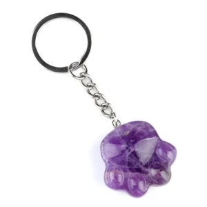 123_1-2.jpg Natural Crystal Agate Cat Paw Keychain