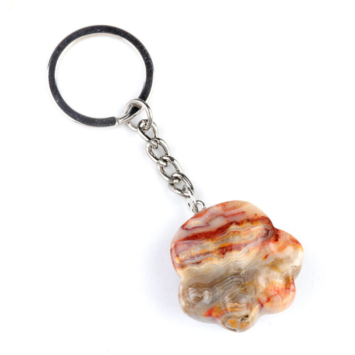 123_2-2.jpg Natural Crystal Agate Cat Paw Keychain