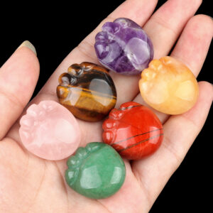 Natural Crystal Agate Footprint Carving