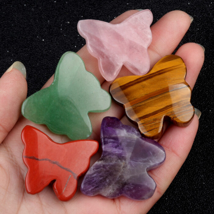 Natural Crystal Agate Butterfly Carving