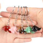 Crystal Agate Dolphin Keychain