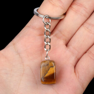 Crystal Colorful Stone Irregular Rectangle Keychain