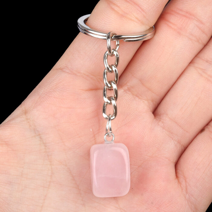 Crystal Colorful Stone Irregular Rectangle Keychain