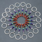 Natural Crystal Rainbow Stone Bead Keychain