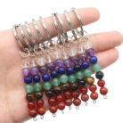 Natural Crystal Rainbow Stone Bead Keychain