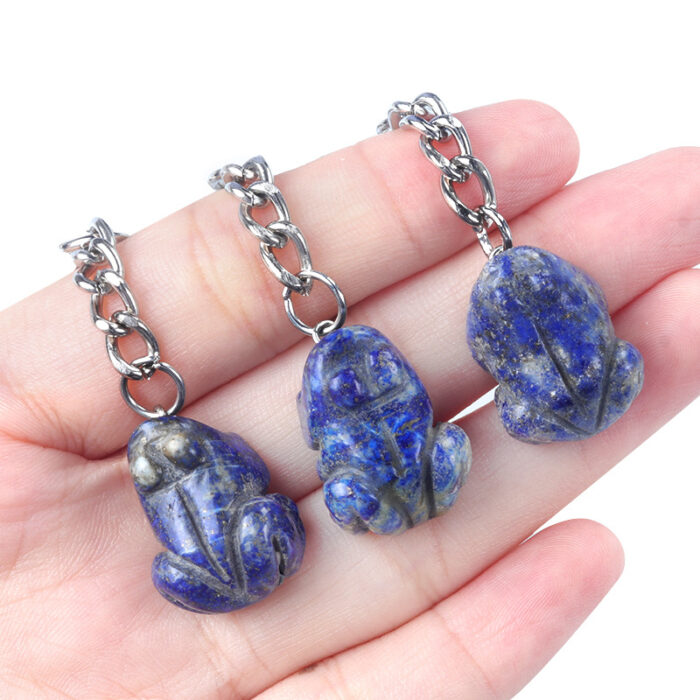 Lapis Lazuli Frog Keychain