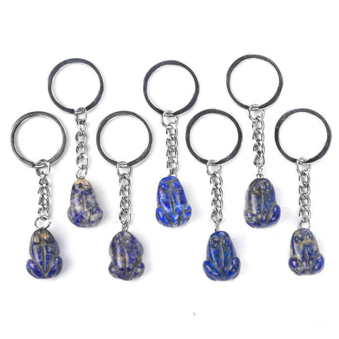 Lapis Lazuli Frog Keychain
