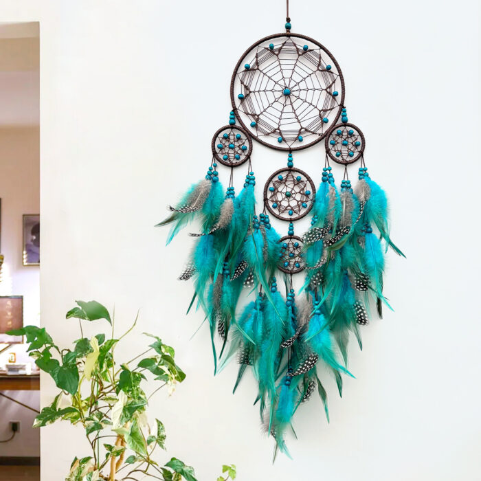 138_2-1-1.jpg Handmade Feather Dreamcatcher Tribal Print