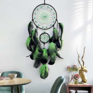 139_1-1-1.jpg Glow in Dark Dreamcatcher Feather Wind Chime Wall Hanging