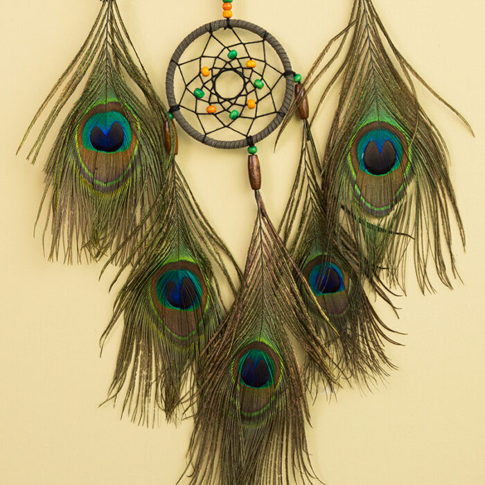 Elegant Peacock Feather Dreamcatcher