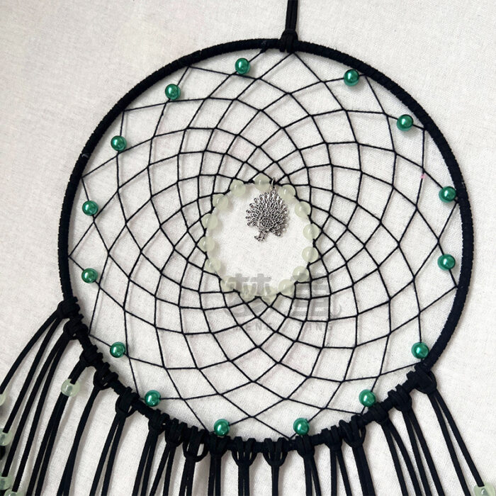 151_0-1-2.jpg Peacock Feather Glow Bead Dreamcatcher