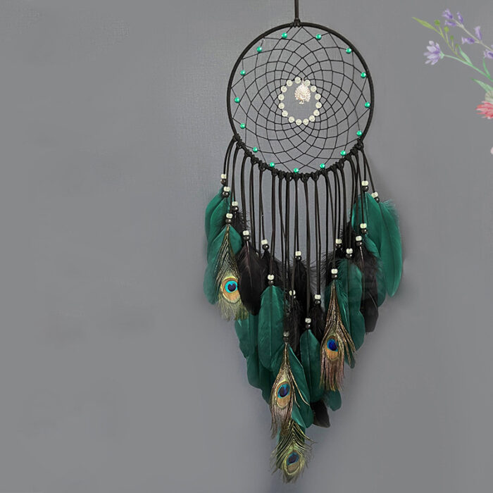151_1-1-1.jpg Peacock Feather Glow Bead Dreamcatcher