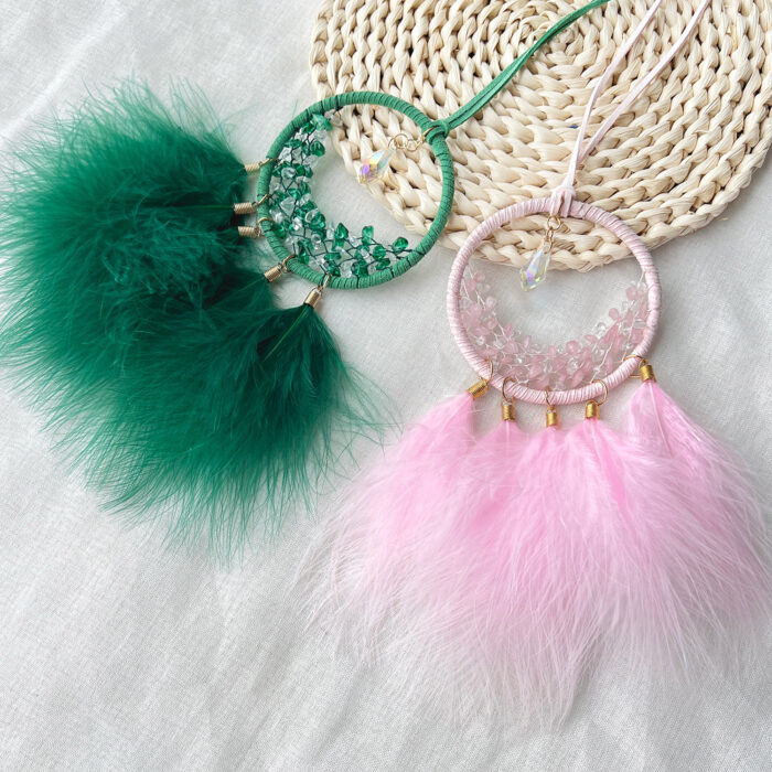 155_3-1-1.jpg Feather Crystal Car Interior Dreamcatcher Hanging