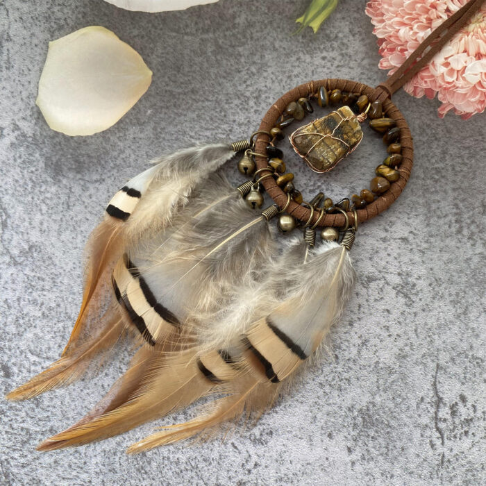 161_1-1-1.jpg New Minimalist Vintage Natural Raw Stone Dreamcatcher