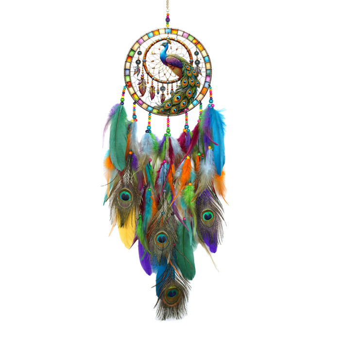 Peacock Acrylic Tree of Life Dreamcatcher