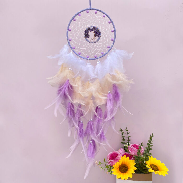 165_3-1-1.jpg Crystal Tree of Life Feather Dreamcatcher
