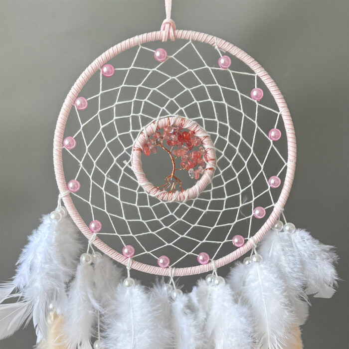 165_4-1-1.jpg Crystal Tree of Life Feather Dreamcatcher