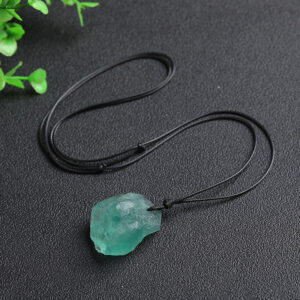Natural Pink Purple White Crystal Raw Stone Pendant