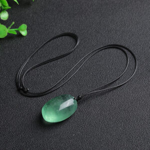 Green Fluorite Crystal Pendant