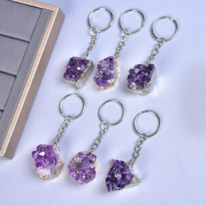 Amethyst Cluster Keychain