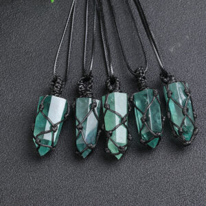 Green Fluorite Single Point Net Pendant