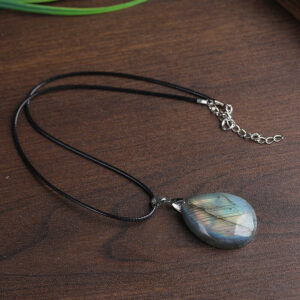 Natural Labradorite Teardrop Pendant
