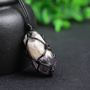 Natural Amethyst Net Pendant