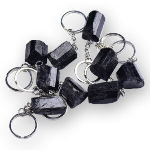 Natural Black Tourmaline Keychain