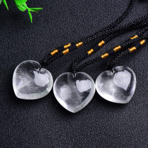 Natural Clear Crystal Heart Pendant