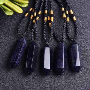 Natural Blue Sandstone Double Pointed Pendant