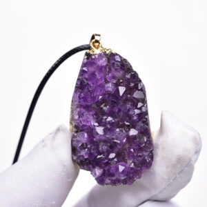 Natural Amethyst Cluster Pendant