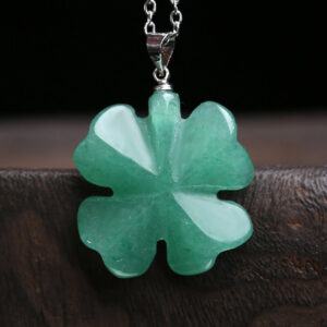 Natural Aventurine Four-Leaf Clover Lucky Pendant