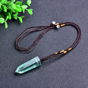 Green Fluorite Single Point Column Pendant