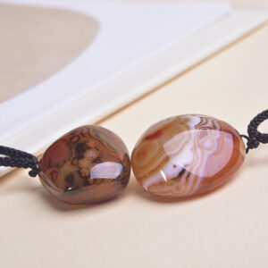 Natural Banded Agate Raw Stone Crystal Pendant