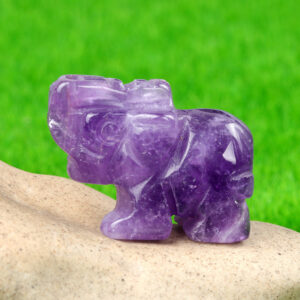 Carved Elephant Natural Pink Crystal Agate Jade Carving